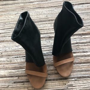 All Saints Leather ankle sock/ nude heel